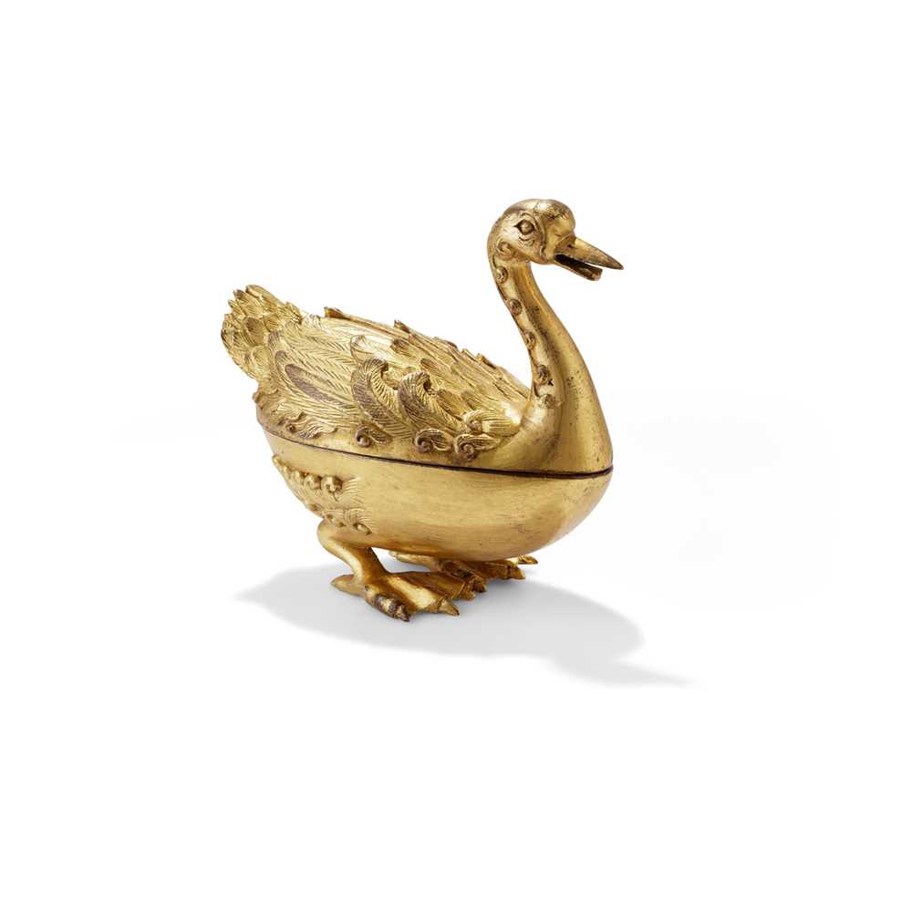 GILT BRONZE GOOSE BOX AND COVER 2cd2ab