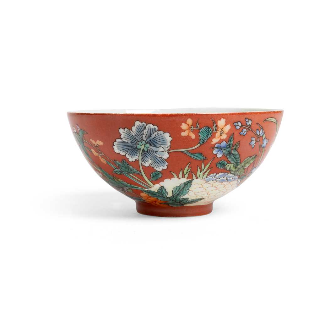 CORAL GROUND FAMILLE ROSE BOWL JIAQING 2cd303