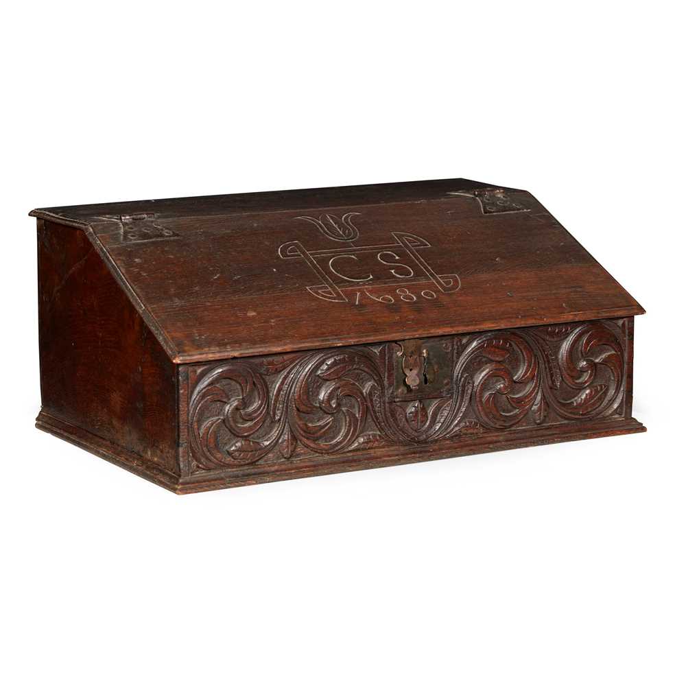 OAK BIBLE BOX 17TH CENTURY DATED 2cd3ef