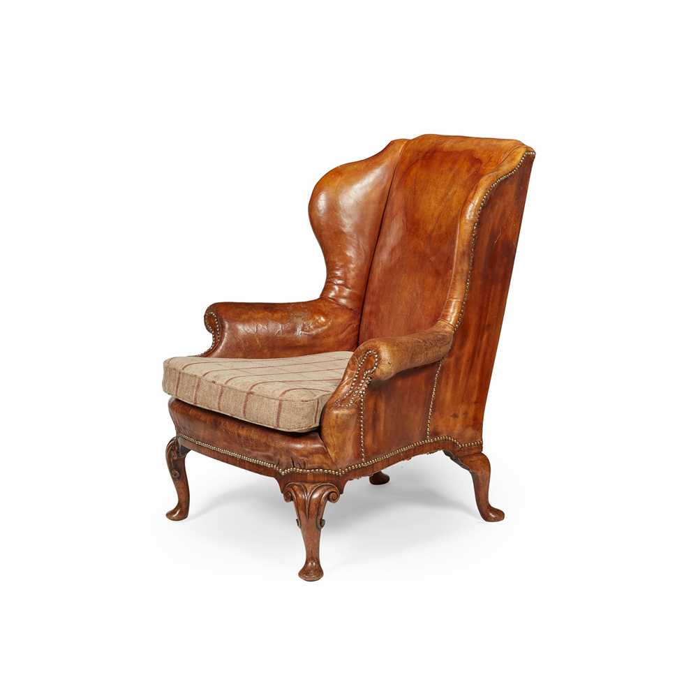 GEORGIAN STYLE LEATHER ARMCHAIR 20TH 2cd416