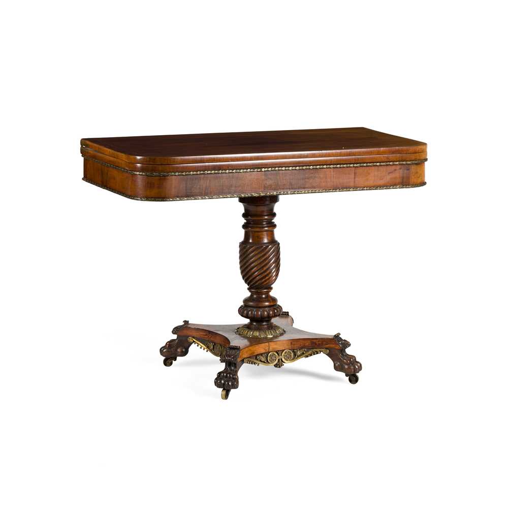 Y REGENCY ROSEWOOD AND BRASS MOUNTED