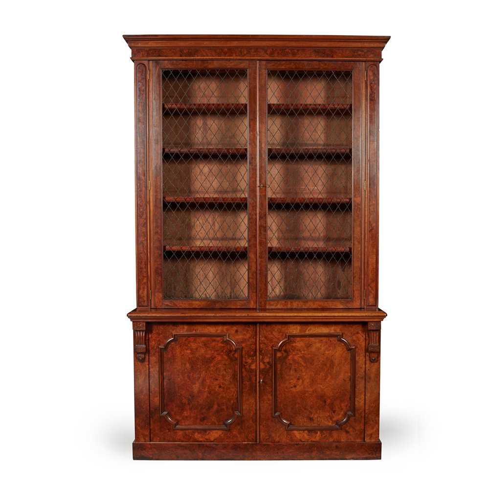 VICTORIAN WALNUT LIBRARY BOOKCASE 19TH 2cd4cb