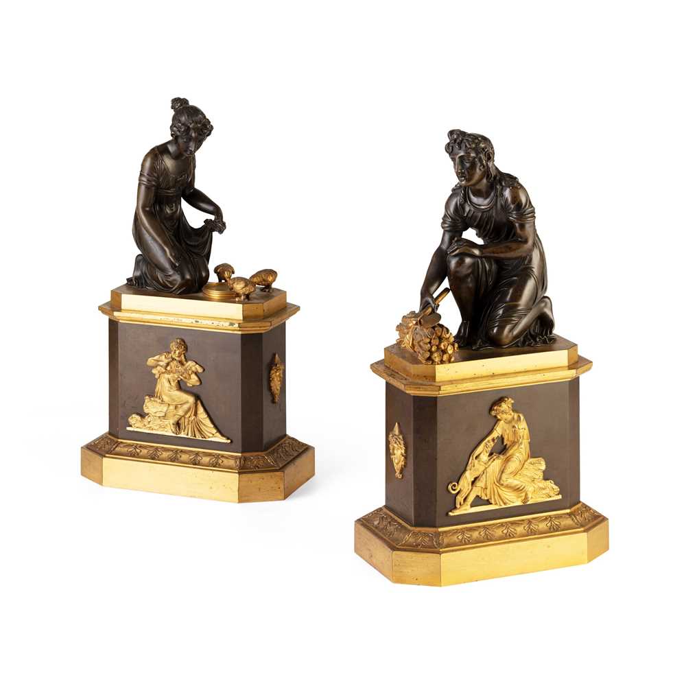 PAIR OF FRENCH EMPIRE GILT AND