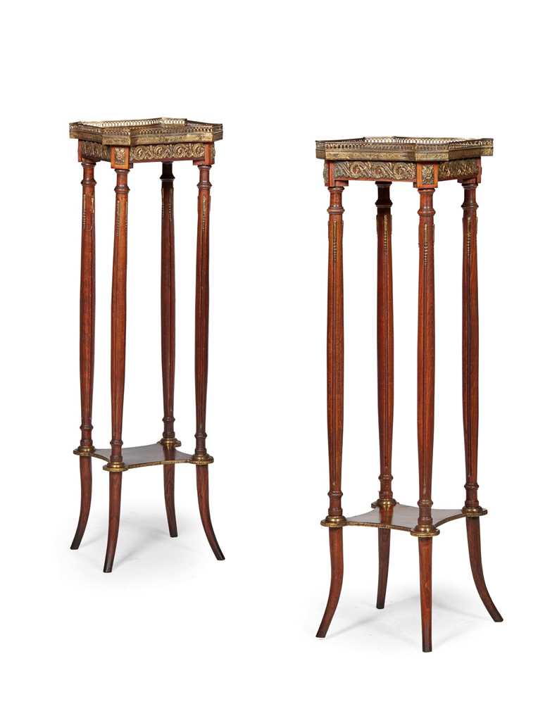 PAIR OF LOUIS XVI STYLE STAINED