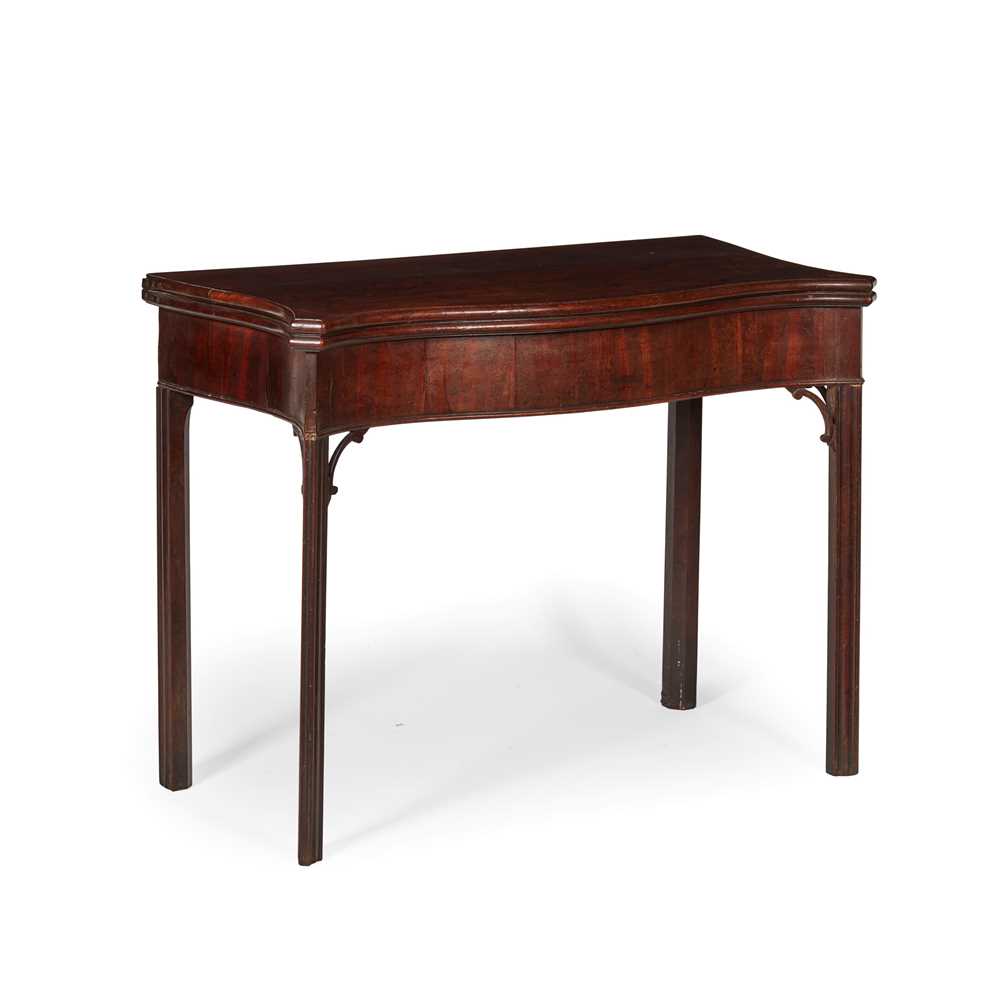 GEORGE III MAHOGANY FOLD-OVER SERPENTINE