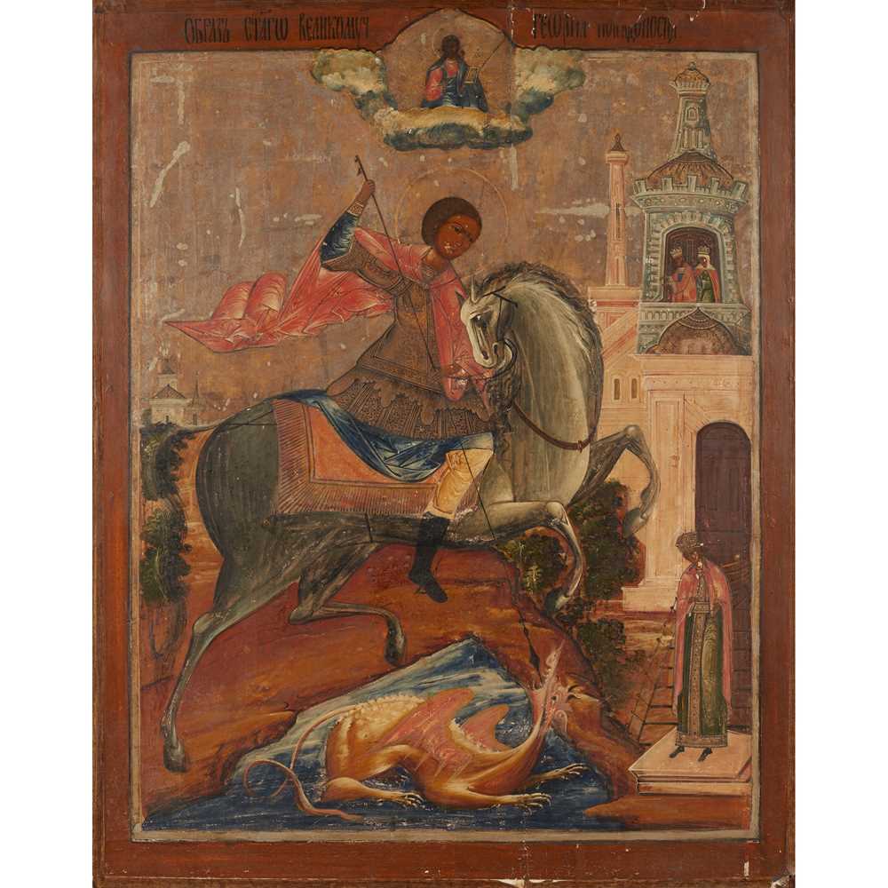 LARGE RUSSIAN ICON OF SAINT GEORGE 2cd53d