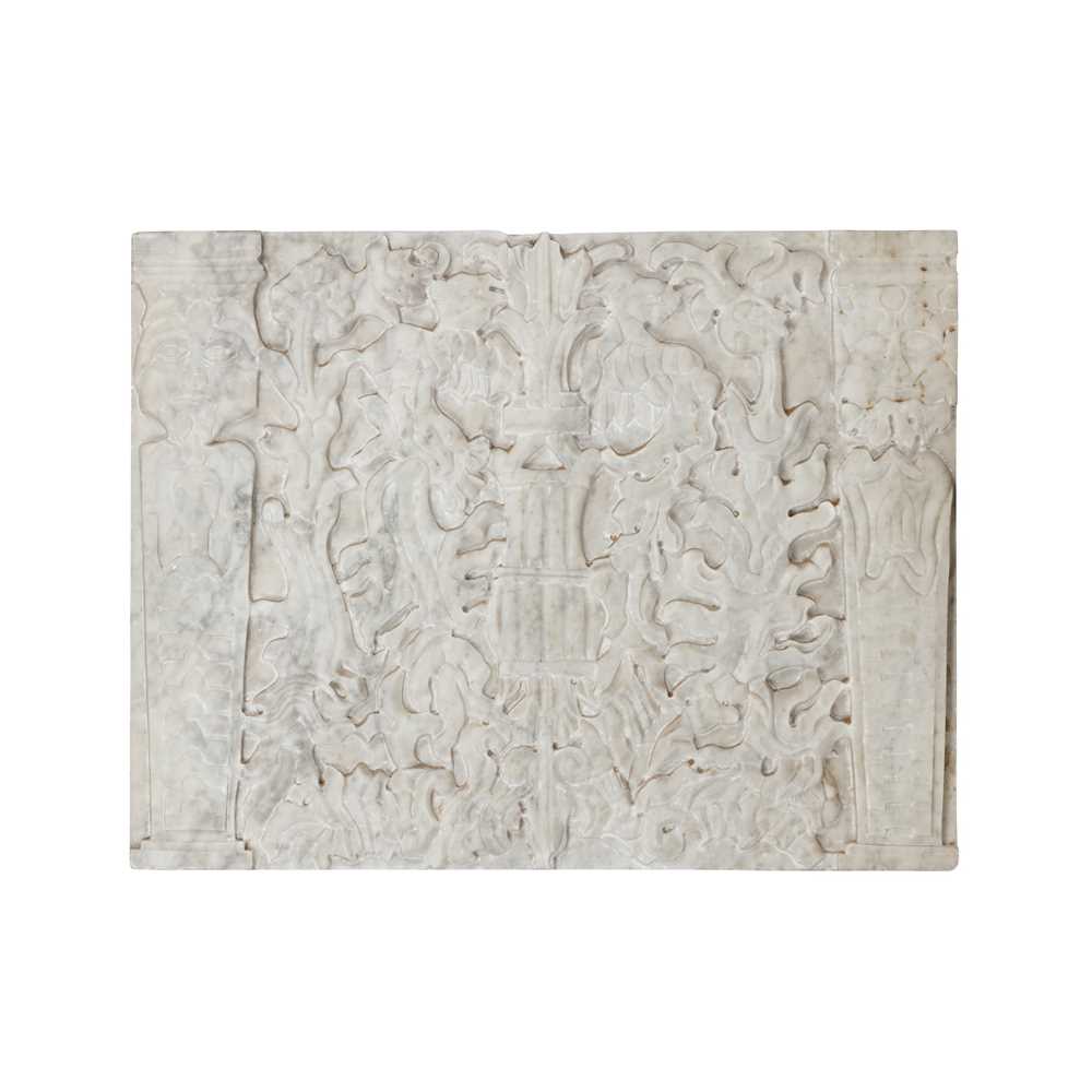 WHITE MARBLE CARVED RELIEF PANEL 2cd545
