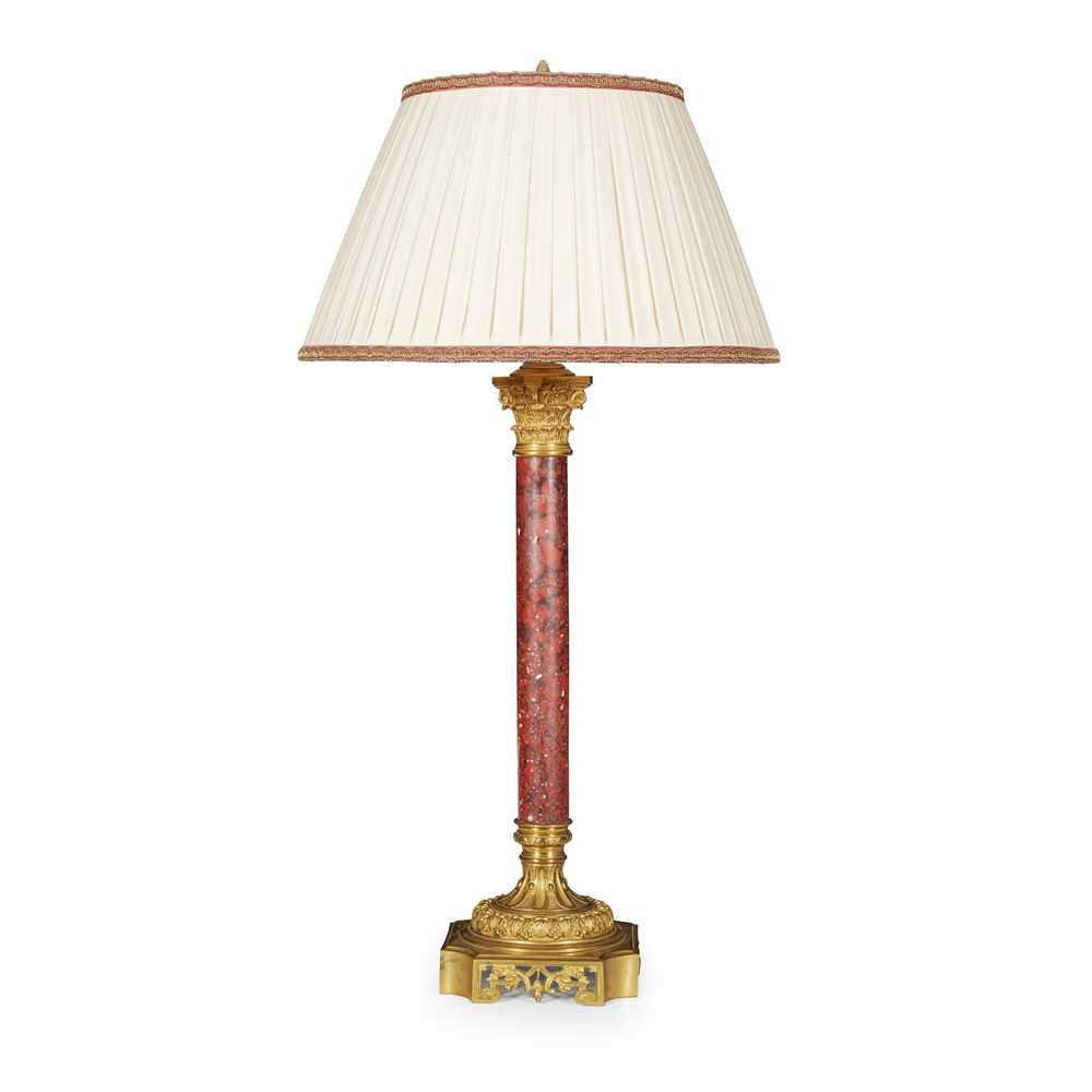 FRENCH BRASS AND ROUGE MARBLE COLUMN 2cd561