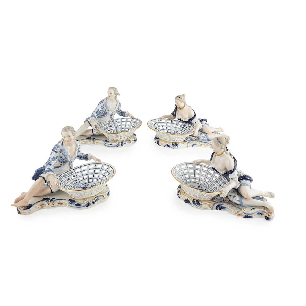 TWO PAIRS OF MEISSEN FIGURAL SWEET