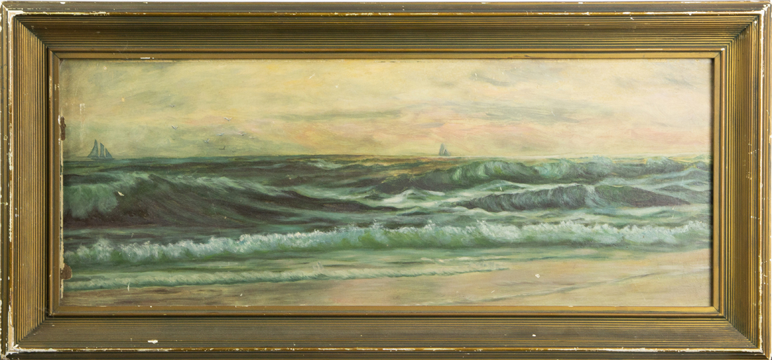 PAINTING, COASTAL WAVES American School