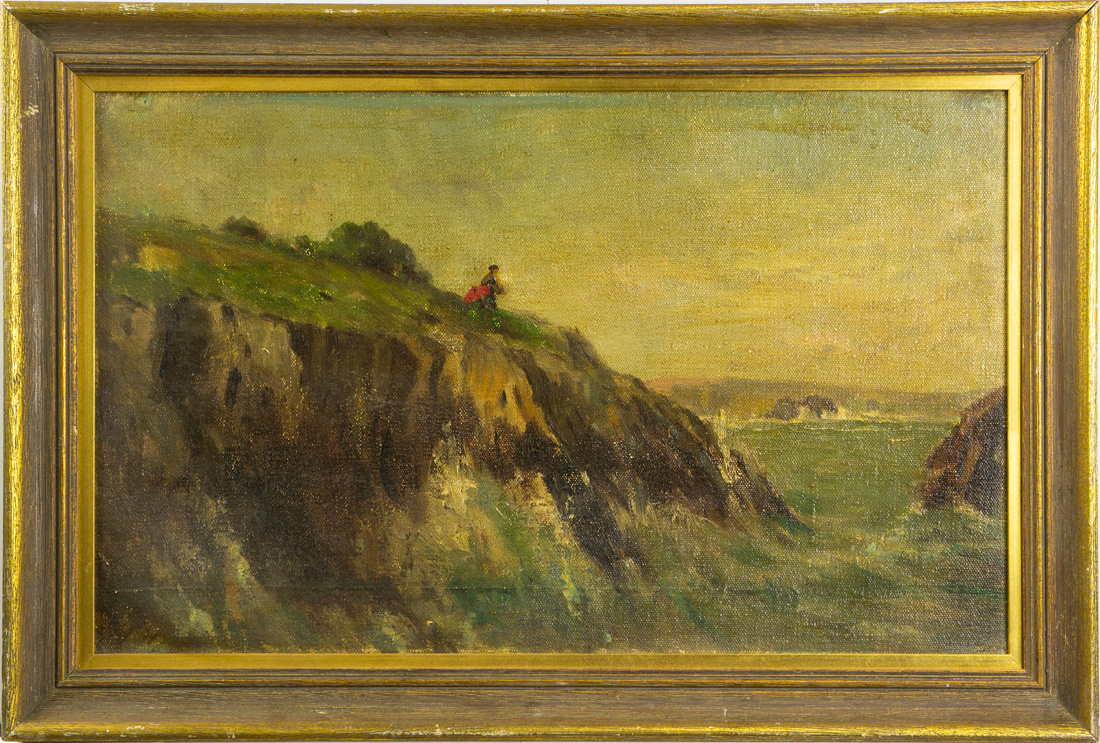 PAINTING, VIEW FROM ROCKY CLIFFS