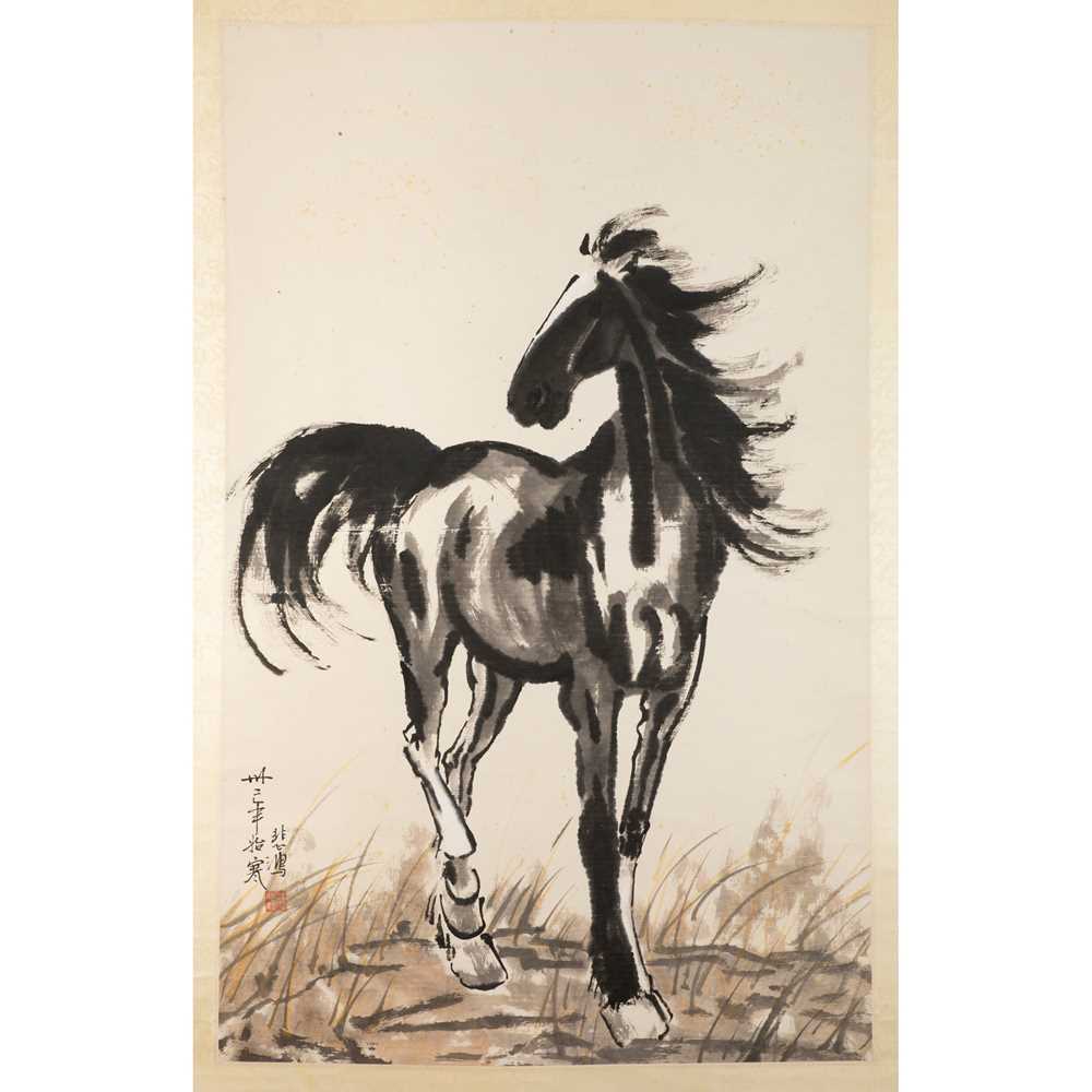 INK SCROLL PAINTING OF A HORSE ATTRIBUTED 2cb562