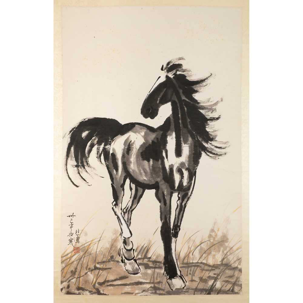 INK SCROLL PAINTING OF A HORSE
ATTRIBUTED