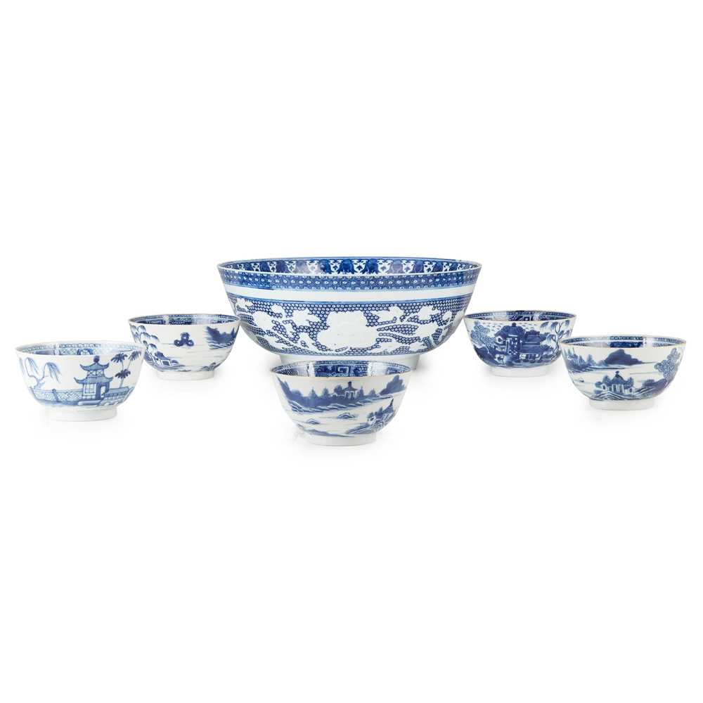 GROUP OF SIX EXPORT BLUE AND WHITE