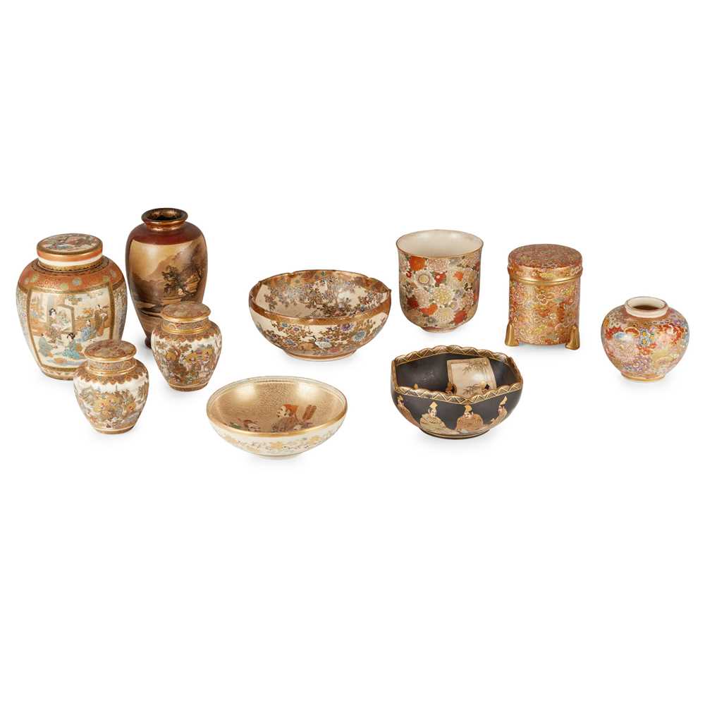 GROUP OF TEN SATSUMA WARES MEIJI 2cb6b3