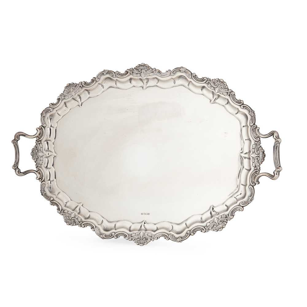 A GEORGE V TWIN-HANDLED TRAY Fenton