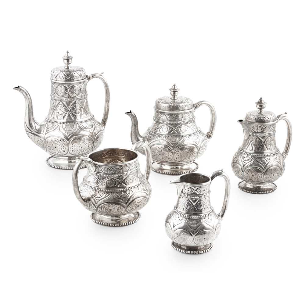 Y A VICTORIAN MATCHED FIVE-PIECE TEA