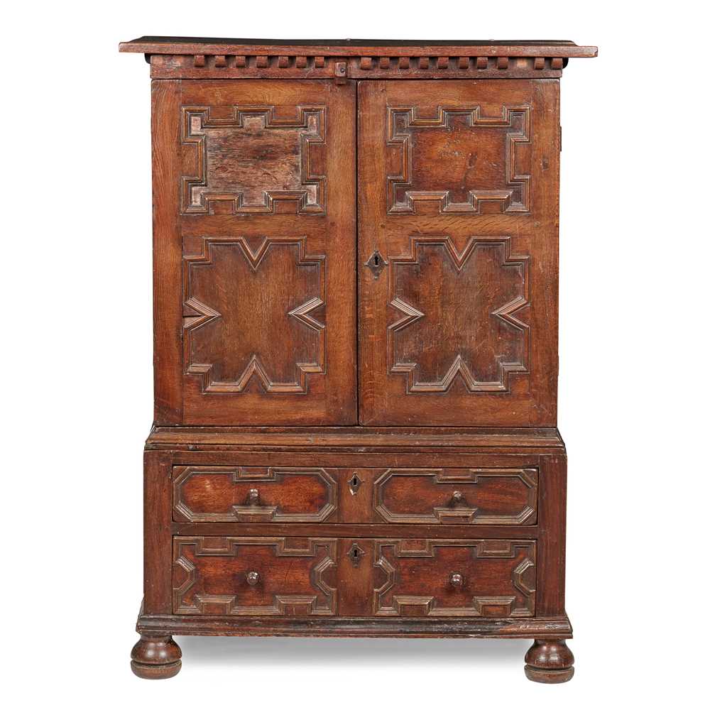 OAK PANEL CHEST ON CHEST 17TH CENTURY 2cb9cb