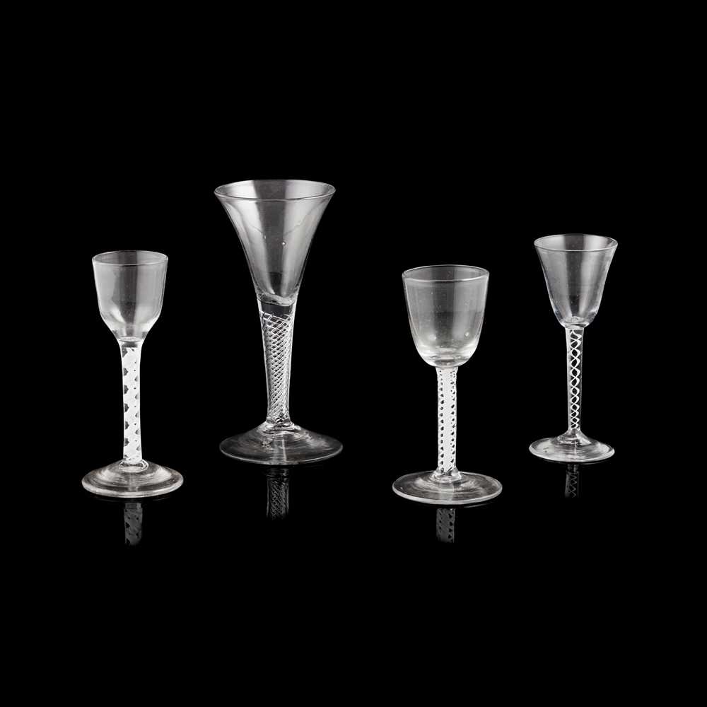 THREE OPAQUE TWIST WINE GLASSES
LATE