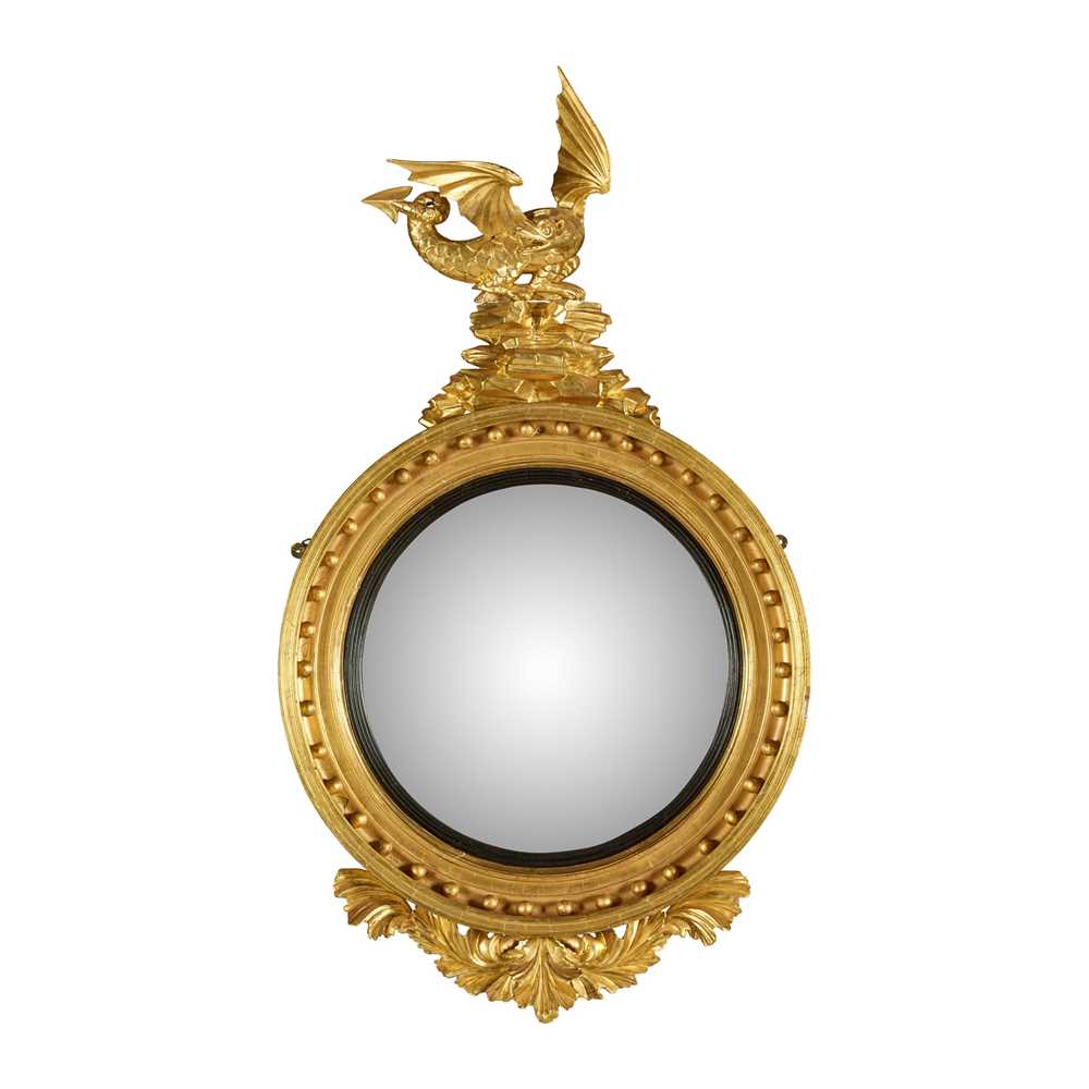 REGENCY GILTWOOD CONVEX MIRROR EARLY 2cba35