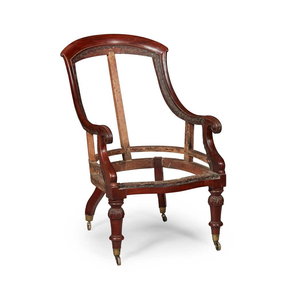 REGENCY MAHOGANY ARMCHAIR FRAME EARLY 2cba3d