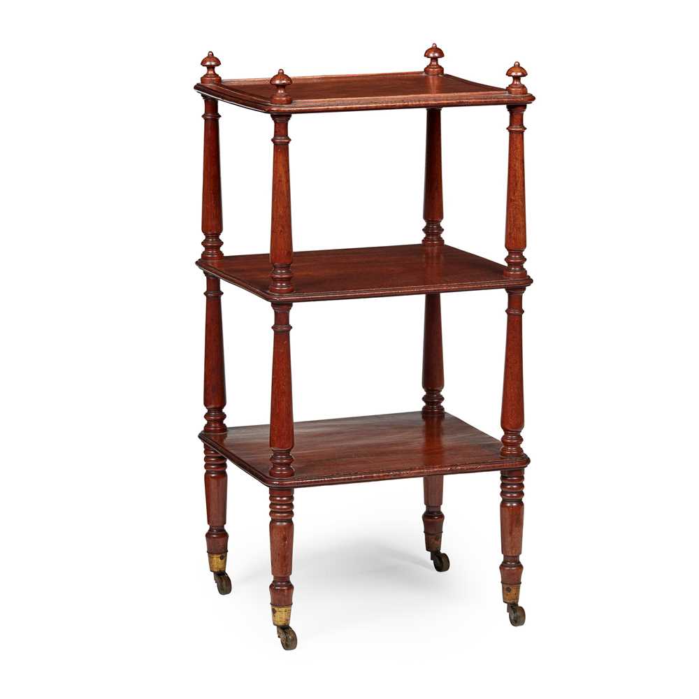 REGENCY MAHOGANY WHATNOT, IN THE