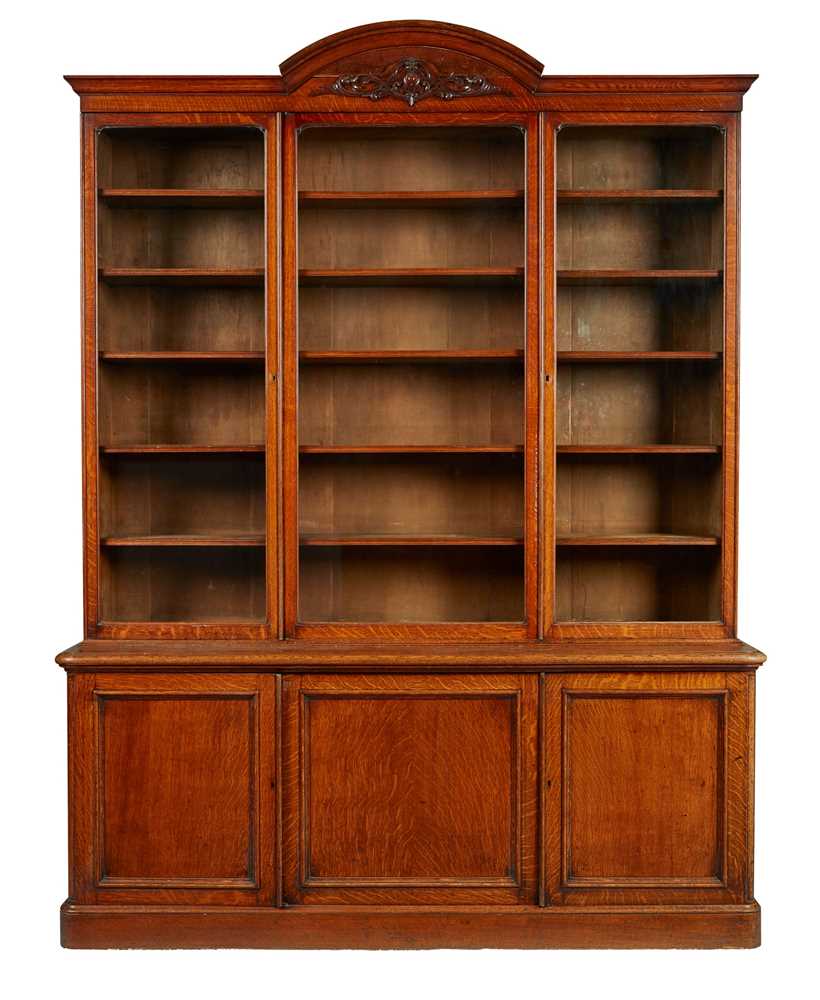 VICTORIAN OAK LIBRARY BOOKCASE LATE 2cba6e