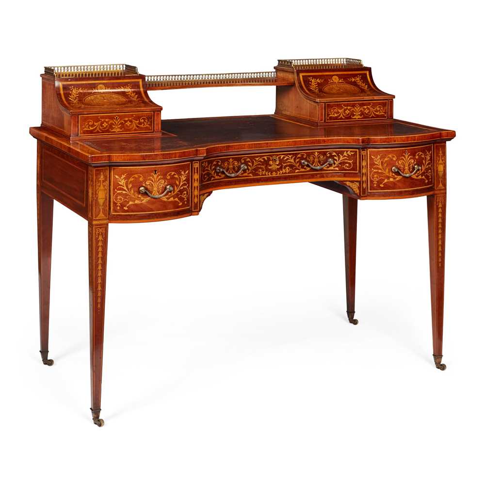 VICTORIAN MAHOGANY AND INLAID DESK  2cba97