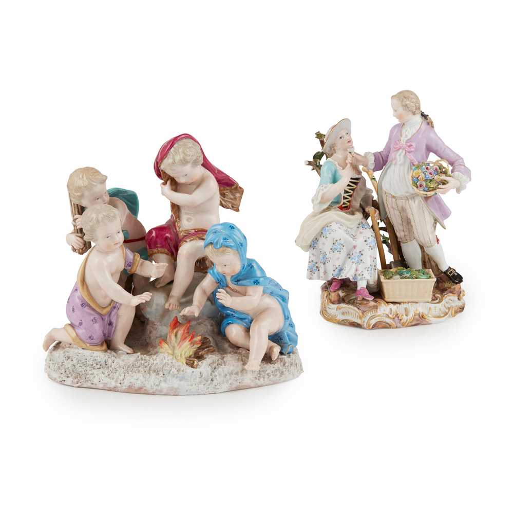 TWO MEISSEN FIGURE GROUPS SECOND 2cbacb