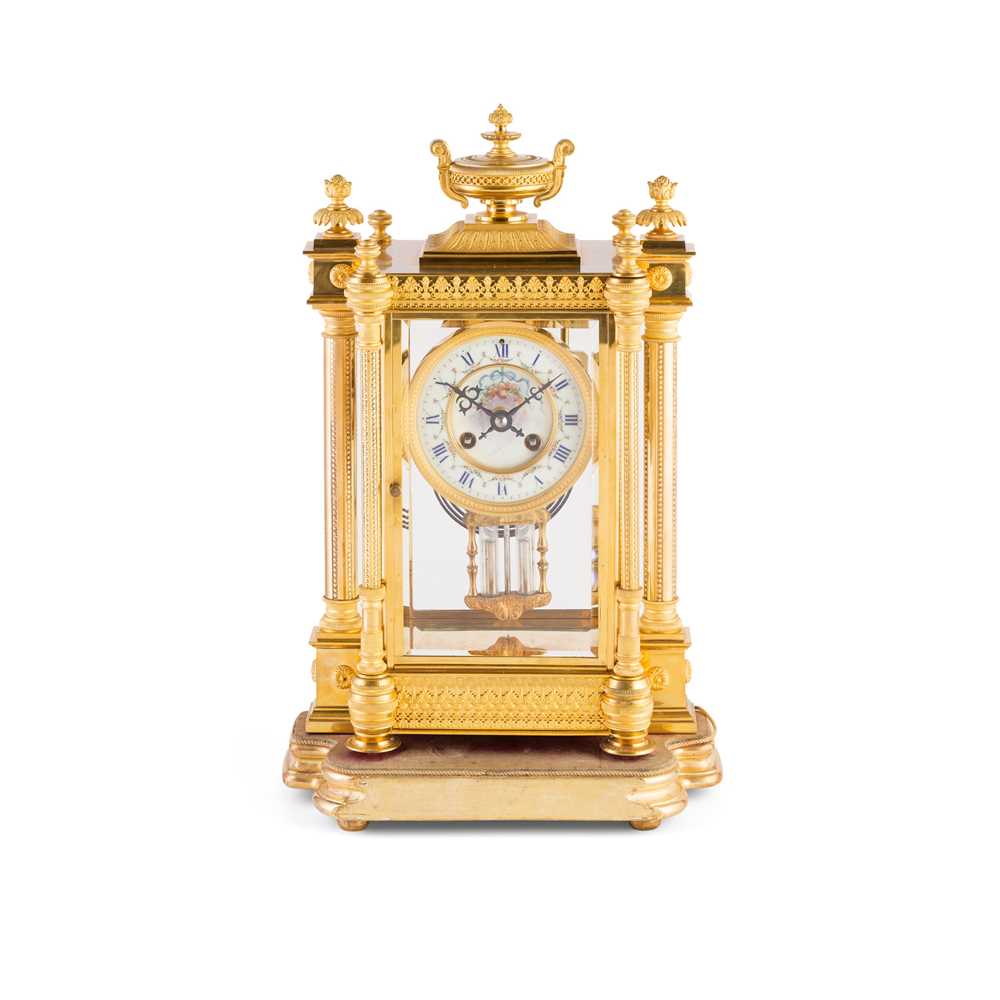 FRENCH GILT METAL MANTEL CLOCK
19TH