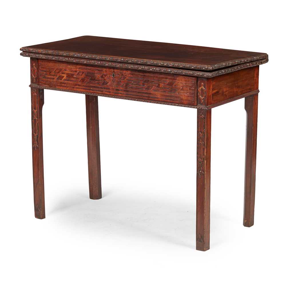 GEORGE III MAHOGANY FOLD-OVER TEA