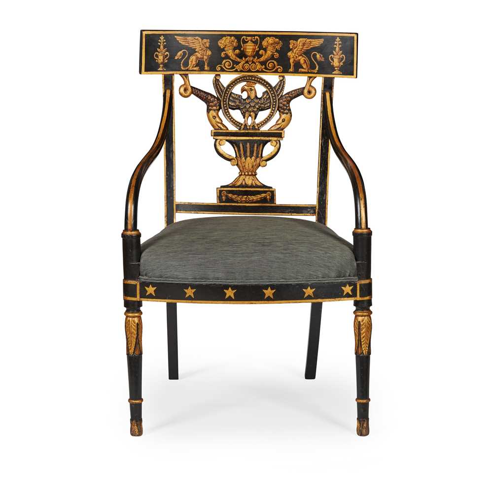 REGENCY EBONISED AND PARCEL GILT 2cbcd3