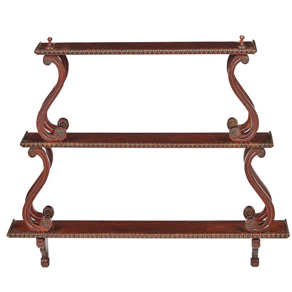 REGENCY MAHOGANY HANGING SHELVES
EARLY