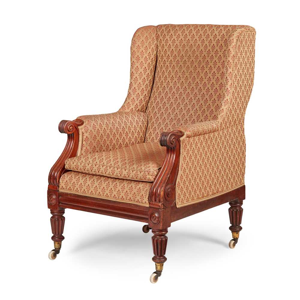 WILLIAM IV MAHOGANY WING ARMCHAIR EARLY 2cbcff