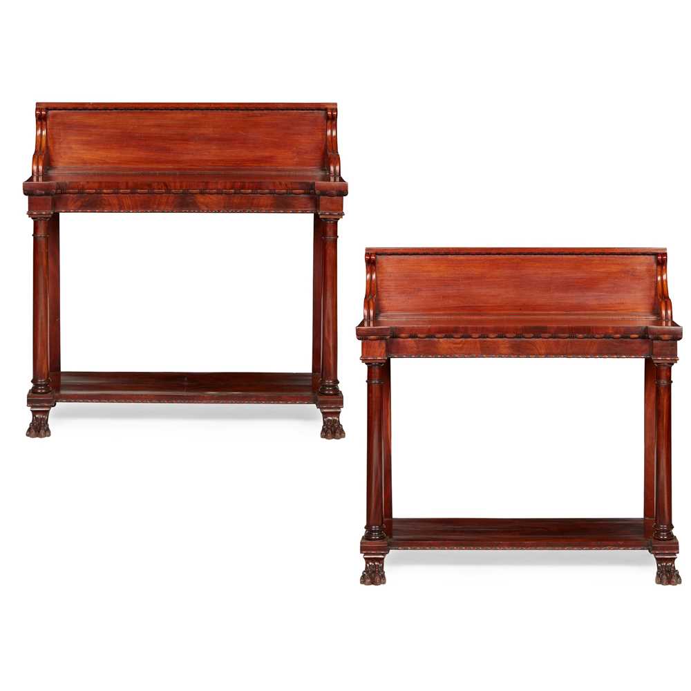 PAIR OF WILLIAM IV MAHOGANY HALL