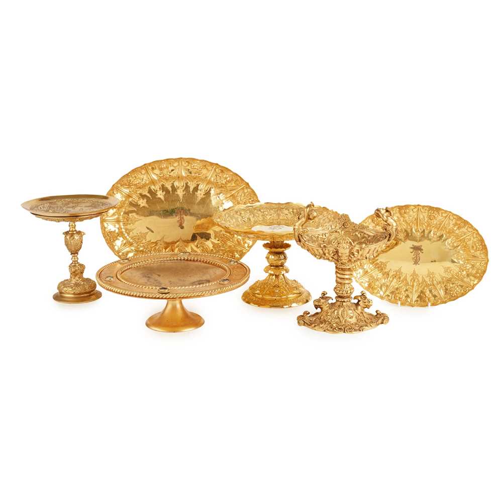 COLLECTION OF GILT AND ORMOLU DISHES
19TH