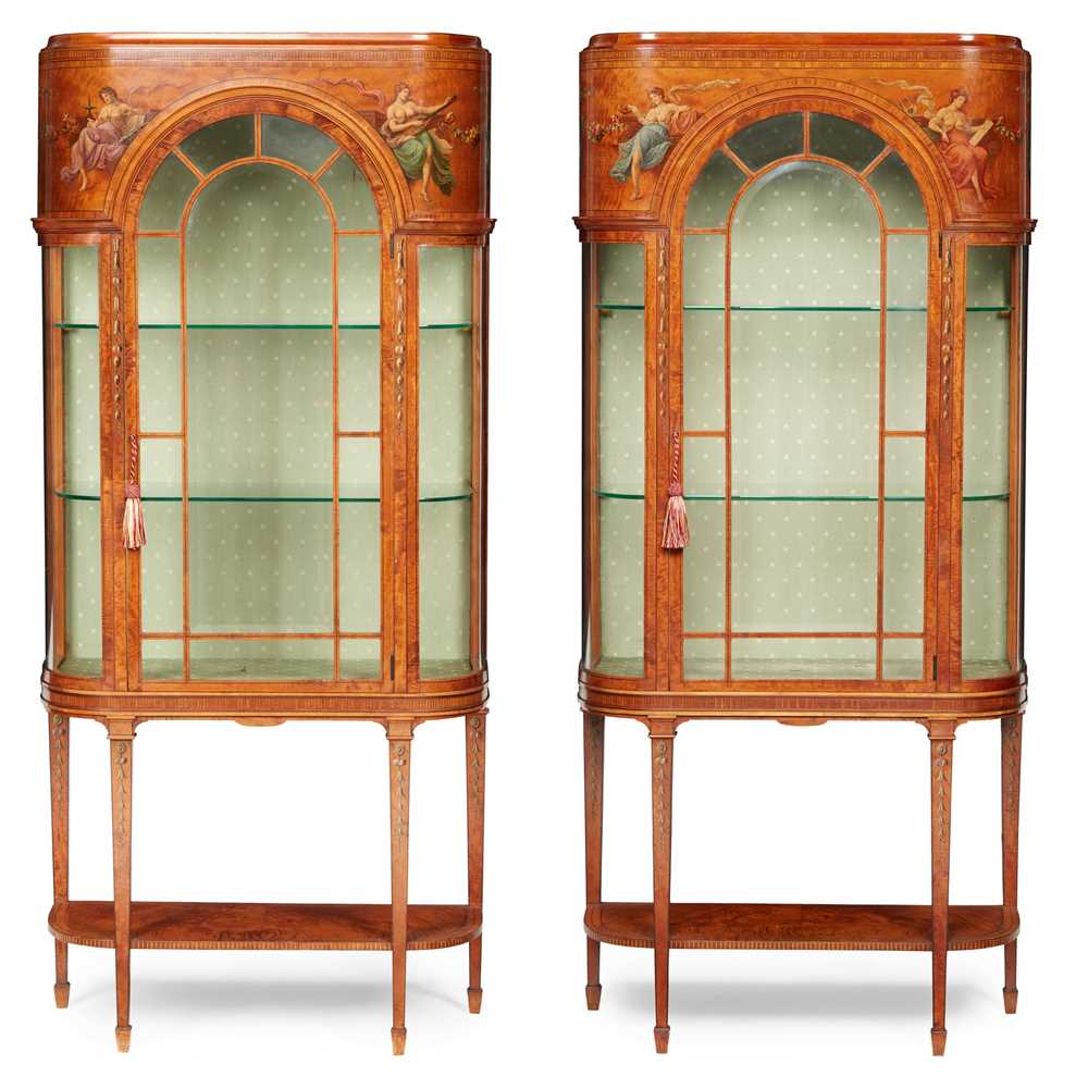 PAIR OF SHERATON REVIVAL PAINTED