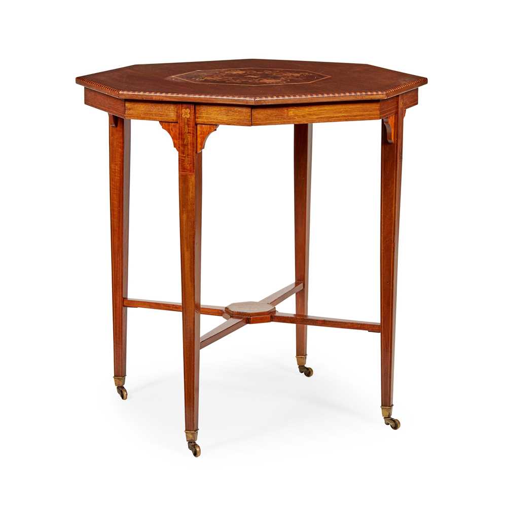 EDWARDIAN MAHOGANY AND MARQUETRY