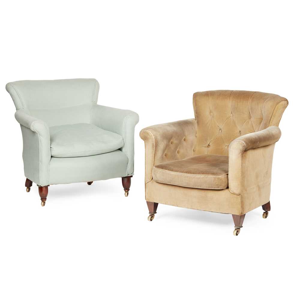 NEAR PAIR OF EDWARDIAN TUB ARMCHAIRS
EARLY