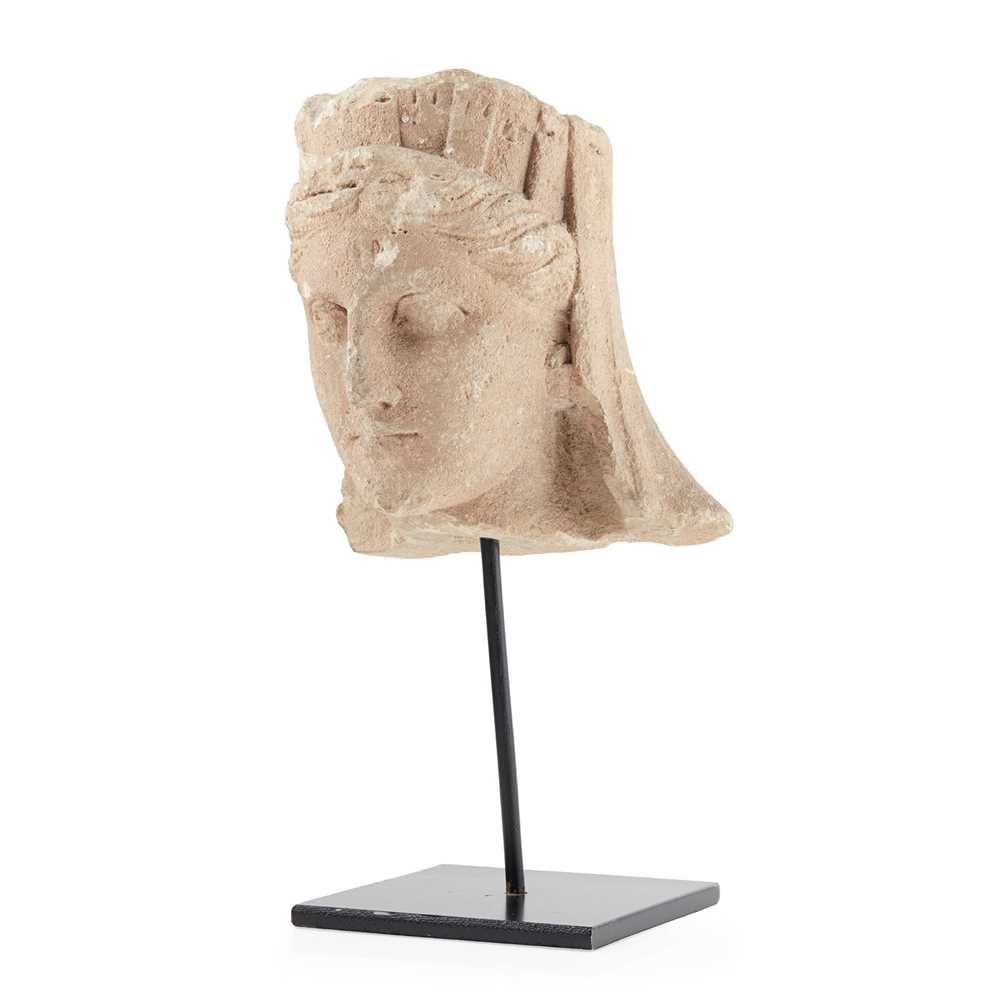 CYPRIOT LIMESTONE HEAD OF A GODDESS  2cbd60