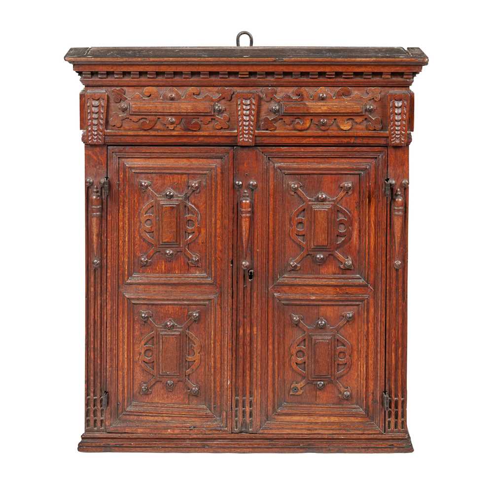 FLEMISH OAK HANGING CUPBOARD
17TH