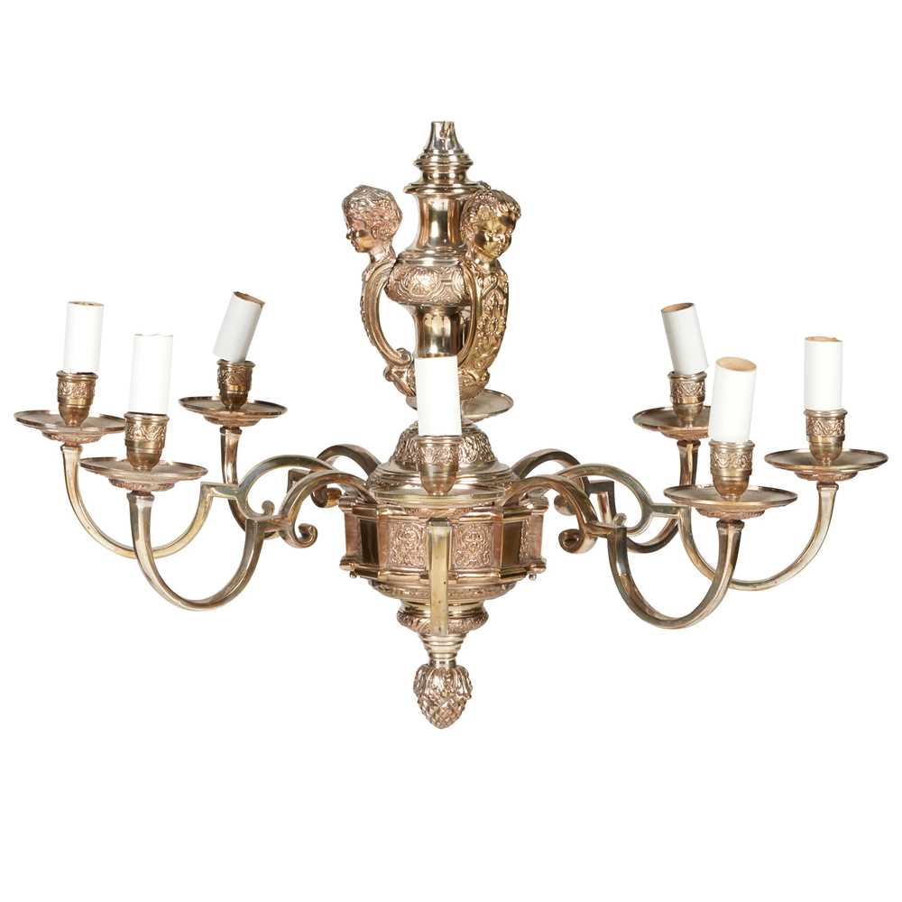 BAROQUE STYLE SILVERED EIGHT LIGHT