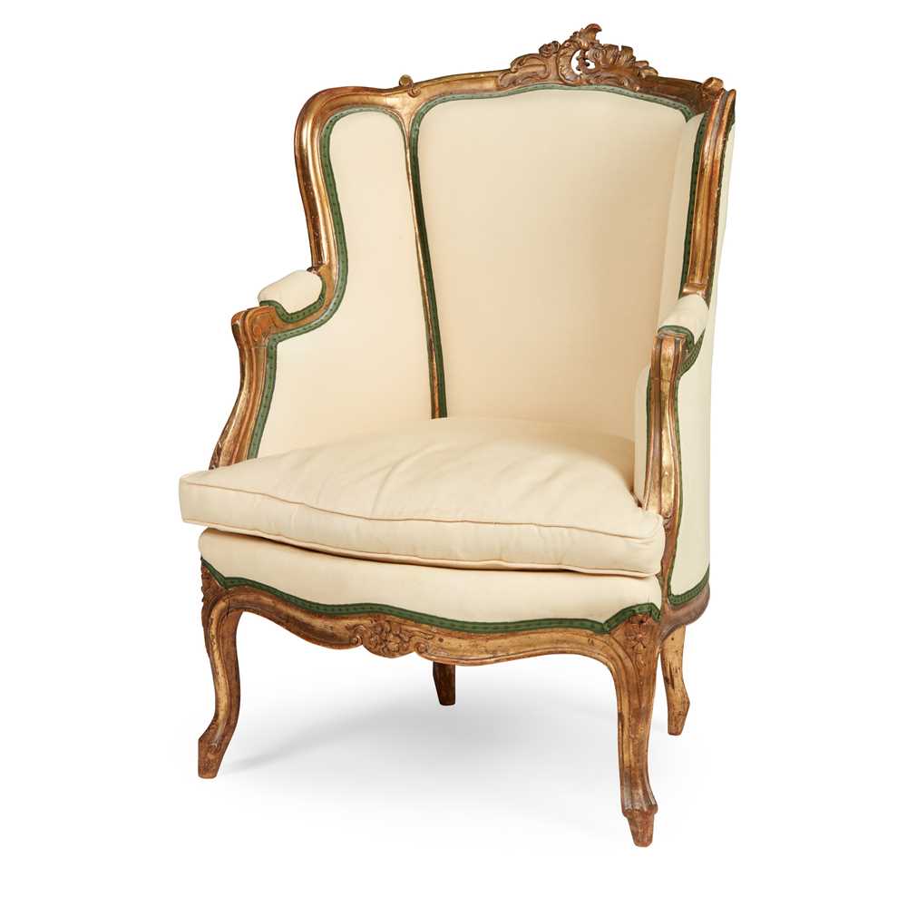 FRENCH GILTWOOD AND PAINTED BERGERE 19TH 2cbda6