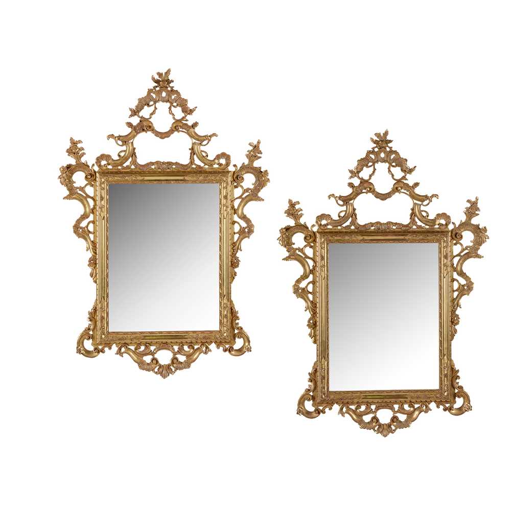 PAIR OF ROCOCO STYLE GILTWOOD MIRRORS 20TH 2cbda5