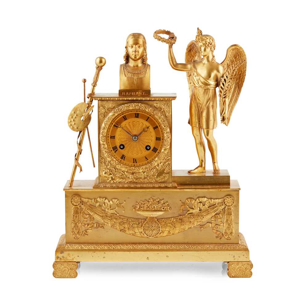 FRENCH EMPIRE ORMOLU MANTEL CLOCK 19TH 2cbdb0