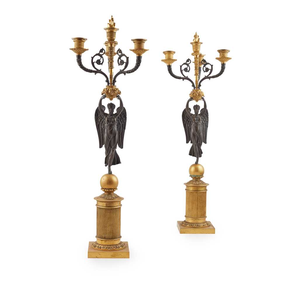 PAIR OF FRENCH EMPIRE GILT AND