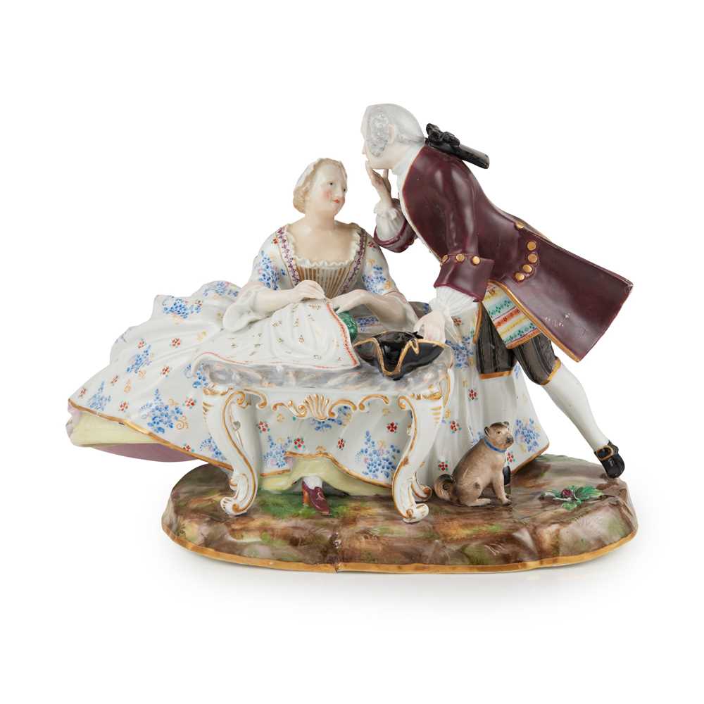 MEISSEN FIGURE OF A CAVALIER AND