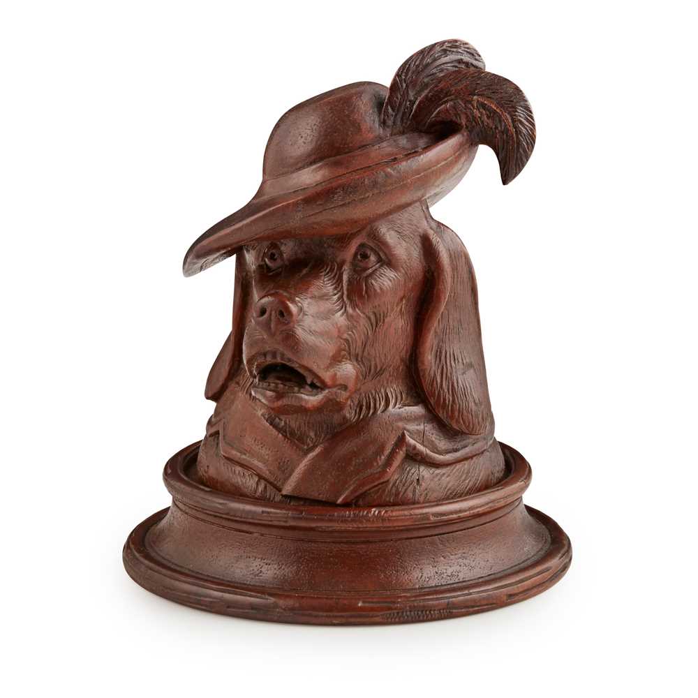 BLACK FOREST DOG FORM INKWELL LATE 2cbdc1