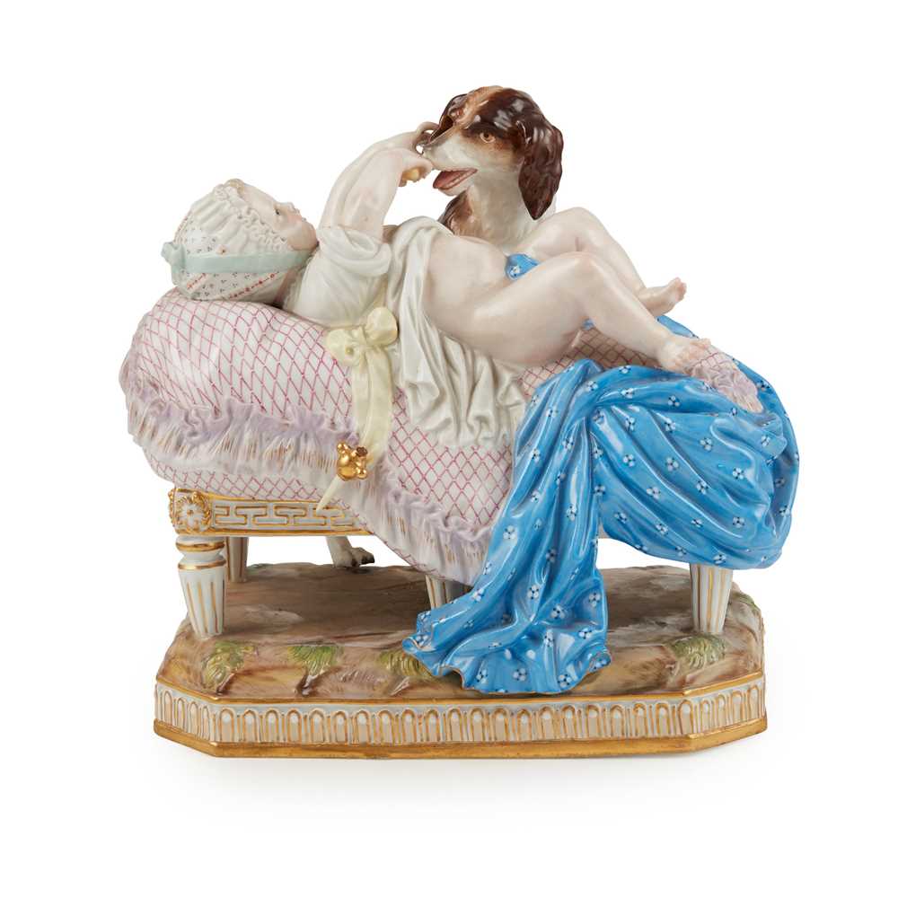 MEISSEN CHILD AND DOG GROUP DIE 2cbdcc