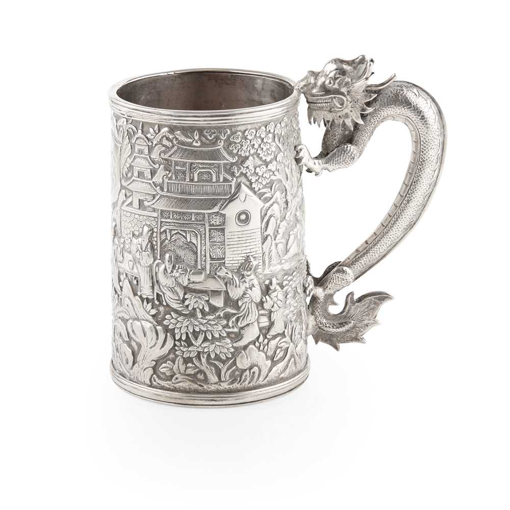 CHINESE EXPORT SILVER TANKARD QING 2cbe3c